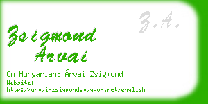 zsigmond arvai business card