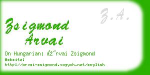 zsigmond arvai business card